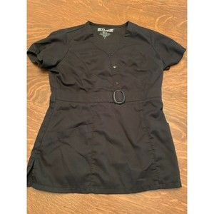 Grey's Anatomy Scrub Top Womens Size Small Black 0140